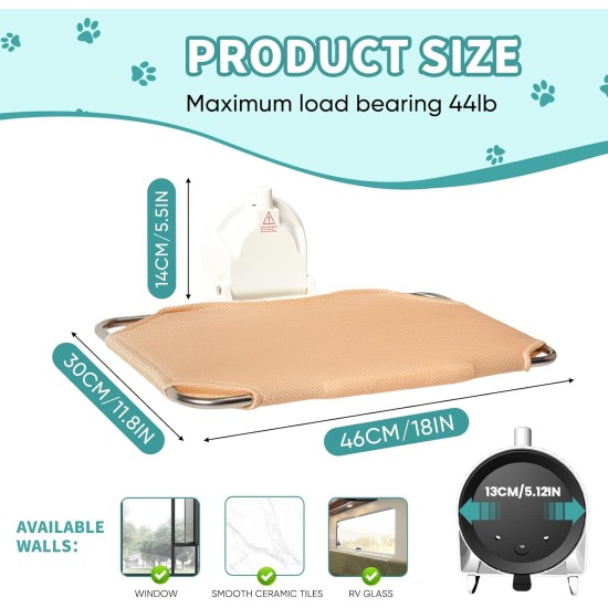 LORESJOY Cat Hammock Window Seats for Cats, Plush Cat Hammock Window with Removable Reversible Cover Window Lounger Window Hammock Cat Hammock Up to 25 kg LORESJOY Cat Hammock Window Seats for Cats, Plush Cat Hammock Window with Removable Reversible Cover Window Lounger Window Hammock Cat Hammock Up to 25 kg