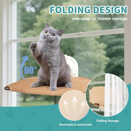LORESJOY Cat Hammock Window Seats for Cats, Plush Cat Hammock Window with Removable Reversible Cover Window Lounger Window Hammock Cat Hammock Up to 25 kg LORESJOY Cat Hammock Window Seats for Cats, Plush Cat Hammock Window with Removable Reversible Cover Window Lounger Window Hammock Cat Hammock Up to 25 kg