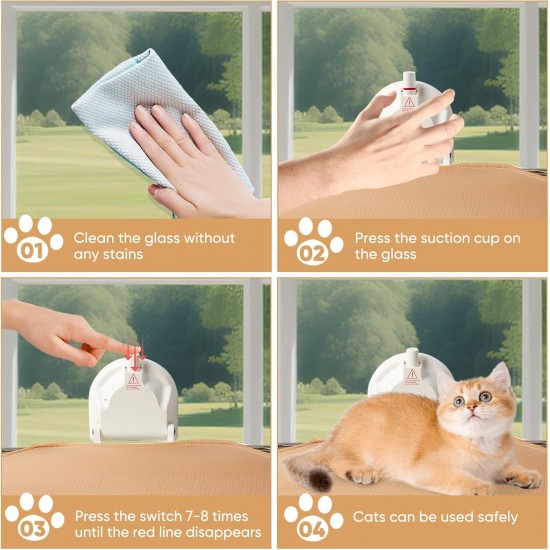 LORESJOY Cat Window Lounger, Cat Bed Window, Cat Hammock Window, Hammock Cat Window with Large Suction Cup, Foldable Window Bed Cat Hanging Bed, Up to 25 kg LORESJOY Cat Window Lounger, Cat Bed Window, Cat Hammock Window, Hammock Cat Window with Large Suction Cup, Foldable Window Bed Cat Hanging Bed, Up to 25 kg
