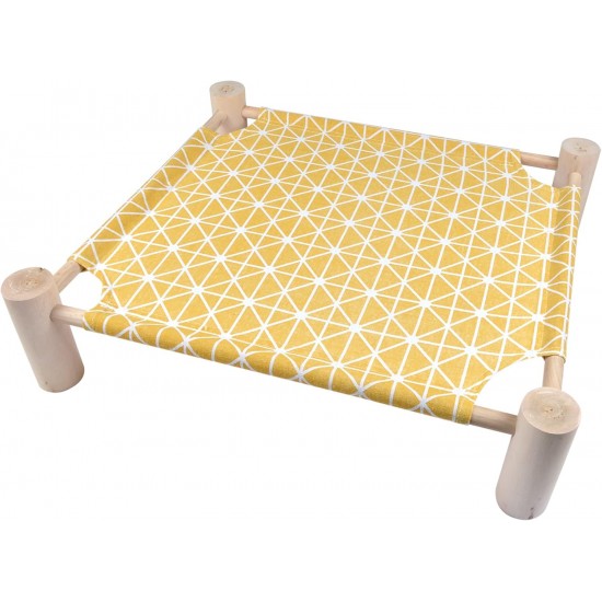 LOVE STORY Wooden Hammock with Feet 53 x 48 cm Boho Cat Mustard LOVE STORY Wooden Hammock with Feet 53 x 48 cm Boho Cat Mustard
