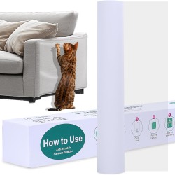LOVITERRA Scratch-Resistant Furniture Protector for Cats 198 x 15.7 Inch Thick Transparent Single Sided Sticky Couch Protector from Cat Claws Scratch-Resistant Protector for Furniture Couch Door Wall LOVITERRA Scratch-Resistant Furniture Protector for Cats 198 x 15.7 Inch Thick Transparent Single Sided Sticky Couch Protector from Cat Claws Scratch-Resistant Protector for Furniture Couch Door Wall