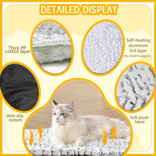 LURNODY Self-Heating Blanket for Dogs and Cats, 60 x 40 cm, Heating Blanket for Cats and Dogs, Washable Thermal Blanket, Pet Heat Pad for Indoor and Outdoor Use LURNODY Self-Heating Blanket for Dogs and Cats, 60 x 40 cm, Heating Blanket for Cats and Dogs, Washable Thermal Blanket, Pet Heat Pad for Indoor and Outdoor Use