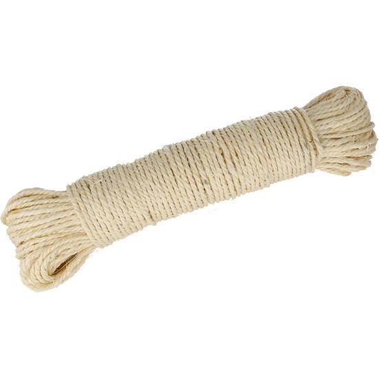Lantelme Sisal Rope 30 Metres, Natural Rope Made of Sisal Fibre, Diameter 4 mm, Perfect Sisal for Scratching Post, Cat Supplies, DIY, Crafts, Furniture Construction and Decoration, Versatile for DIY Lantelme Sisal Rope 30 Metres, Natural Rope Made of Sisal Fibre, Diameter 4 mm, Perfect Sisal for Scratching Post, Cat Supplies, DIY, Crafts, Furniture Construction and Decoration, Versatile for DIY