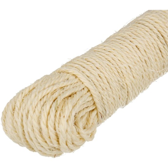 Lantelme Sisal Rope 30 Metres, Natural Rope Made of Sisal Fibre, Diameter 4 mm, Perfect Sisal for Scratching Post, Cat Supplies, DIY, Crafts, Furniture Construction and Decoration, Versatile for DIY Lantelme Sisal Rope 30 Metres, Natural Rope Made of Sisal Fibre, Diameter 4 mm, Perfect Sisal for Scratching Post, Cat Supplies, DIY, Crafts, Furniture Construction and Decoration, Versatile for DIY