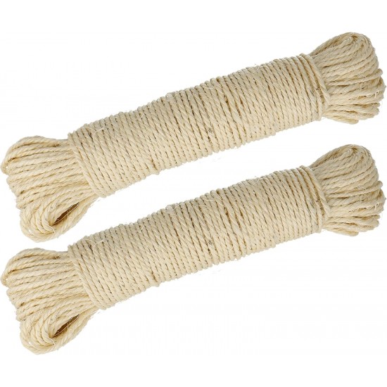 Lantelme Sisal Rope 60 Metres Long Made of 2 x 30 m Bundles Natural Rope Cord for Cats Scratching Post Repair Pet Supplies Griffoir Cat Tree Robust Sisal Lead for Hobby Crafts DIY Gardening Lantelme Sisal Rope 60 Metres Long Made of 2 x 30 m Bundles Natural Rope Cord for Cats Scratching Post Repair Pet Supplies Griffoir Cat Tree Robust Sisal Lead for Hobby Crafts DIY Gardening
