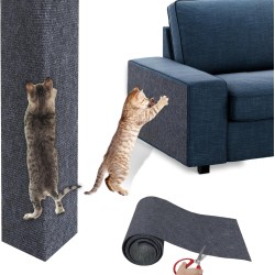 Lewondr Cat Scratching Mat, 40 x 200 cm, Self-Adhesive Cat Scratching Post Replacement Carpet, Cat Scratching Furniture Protector for Couch, Sofa, DIY Scratching Post, Climbing Pad, Dark Grey Lewondr Cat Scratching Mat, 40 x 200 cm, Self-Adhesive Cat Scratching Post Replacement Carpet, Cat Scratching Furniture Protector for Couch, Sofa, DIY Scratching Post, Climbing Pad, Dark Grey