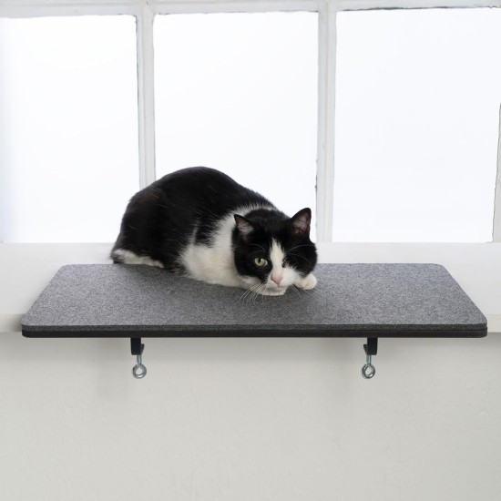 LucyBalu® Window Sill Cushion for Cats Made of Wool Felt | Lying Mat Window Sill Cat | Cat Window Bed Window Sill | Window Lounger as Cat Window Bed | Light Grey LucyBalu® Window Sill Cushion for Cats Made of Wool Felt | Lying Mat Window Sill Cat | Cat Window Bed Window Sill | Window Lounger as Cat Window Bed | Light Grey