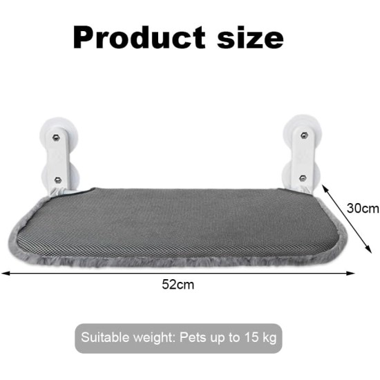 Lvjkes Cat Window Lounger, Window Lounger for Cats, 52 x 30 cm, Foldable, with Sturdy Metal Frame, 4 Strong Suction Cups, Various Fabrics Top and Bottom, Suitable for All Seasons (Beige) Lvjkes Cat Window Lounger, Window Lounger for Cats, 52 x 30 cm, Foldable, with Sturdy Metal Frame, 4 Strong Suction Cups, Various Fabrics Top and Bottom, Suitable for All Seasons (Beige)