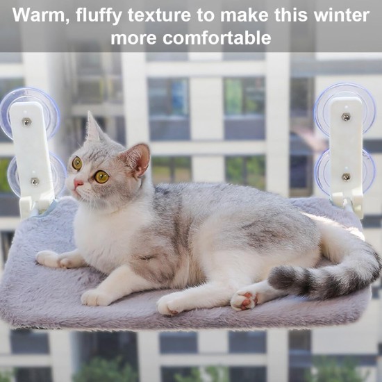 Lvjkes Cat Window Lounger, Window Lounger for Cats, 52 x 30 cm, Foldable, with Sturdy Metal Frame, 4 Strong Suction Cups, Various Fabrics Top and Bottom, Suitable for All Seasons (Beige) Lvjkes Cat Window Lounger, Window Lounger for Cats, 52 x 30 cm, Foldable, with Sturdy Metal Frame, 4 Strong Suction Cups, Various Fabrics Top and Bottom, Suitable for All Seasons (Beige)