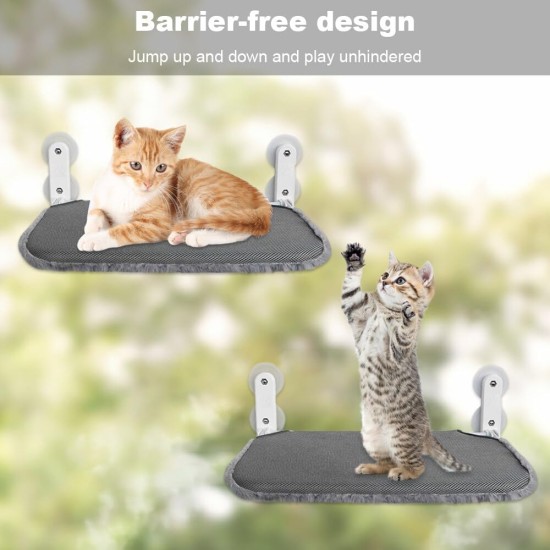 Lvjkes Cat Window Lounger, Window Lounger for Cats, 52 x 30 cm, Foldable, with Sturdy Metal Frame, 4 Strong Suction Cups, Various Fabrics Top and Bottom, Suitable for All Seasons (Beige) Lvjkes Cat Window Lounger, Window Lounger for Cats, 52 x 30 cm, Foldable, with Sturdy Metal Frame, 4 Strong Suction Cups, Various Fabrics Top and Bottom, Suitable for All Seasons (Beige)