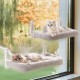 MEWOOFUN 2 x Cat Window Hammock - Foldable Cat Window Bed with Reversible Mat, Sturdy Cat Hammock Holds up to 18 kg, 54 x 30 cm (Grey, M)