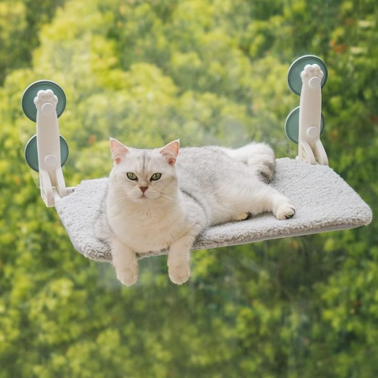 MEWOOFUN Cat Hammock Window 54 x 30 cm Cat Bed Window Reversible Mat - Cat Window Lounger with Update Strong Suction Cups up to 18 kg (Grey, M) MEWOOFUN Cat Hammock Window 54 x 30 cm Cat Bed Window Reversible Mat - Cat Window Lounger with Update Strong Suction Cups up to 18 kg (Grey, M)