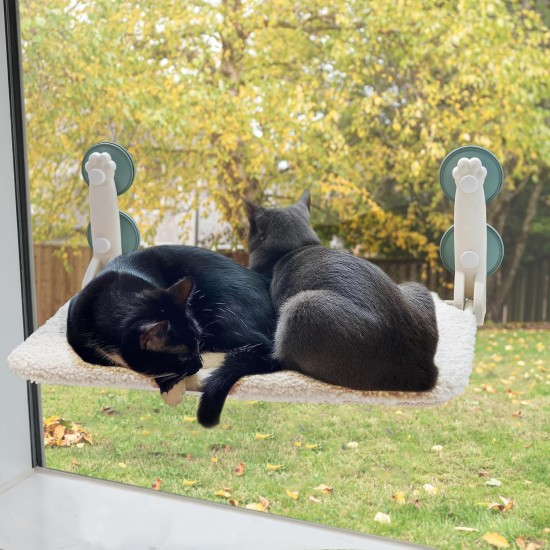 MEWOOFUN Cat Hammock Window 54 x 30 cm Cat Bed Window Reversible Mat - Cat Window Lounger with Update Strong Suction Cups up to 18 kg (Grey, M) MEWOOFUN Cat Hammock Window 54 x 30 cm Cat Bed Window Reversible Mat - Cat Window Lounger with Update Strong Suction Cups up to 18 kg (Grey, M)
