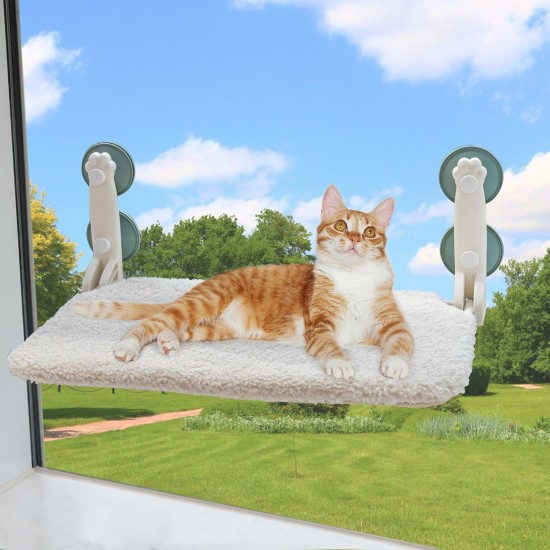 MEWOOFUN Cat Hammock Window 54 x 30 cm Cat Bed Window Reversible Mat - Cat Window Lounger with Update Strong Suction Cups up to 18 kg (Grey, M) MEWOOFUN Cat Hammock Window 54 x 30 cm Cat Bed Window Reversible Mat - Cat Window Lounger with Update Strong Suction Cups up to 18 kg (Grey, M)