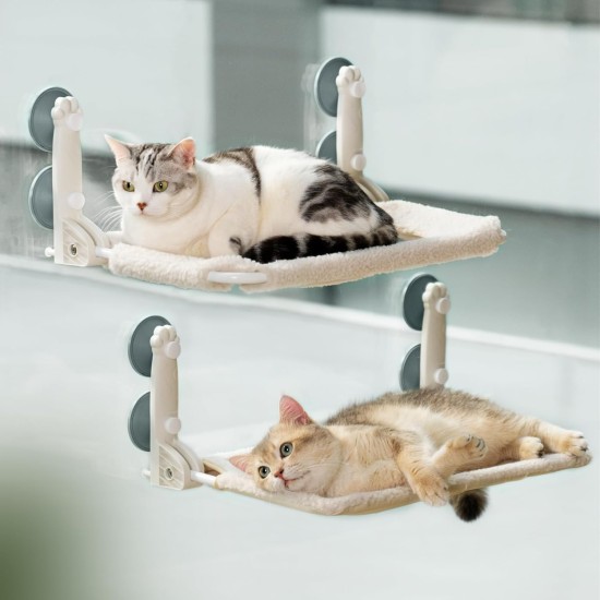 MEWOOFUN Cat Hammock Window 54 x 30 cm Cat Bed Window Reversible Mat - Cat Window Lounger with Update Strong Suction Cups up to 18 kg (Grey, M) MEWOOFUN Cat Hammock Window 54 x 30 cm Cat Bed Window Reversible Mat - Cat Window Lounger with Update Strong Suction Cups up to 18 kg (Grey, M)