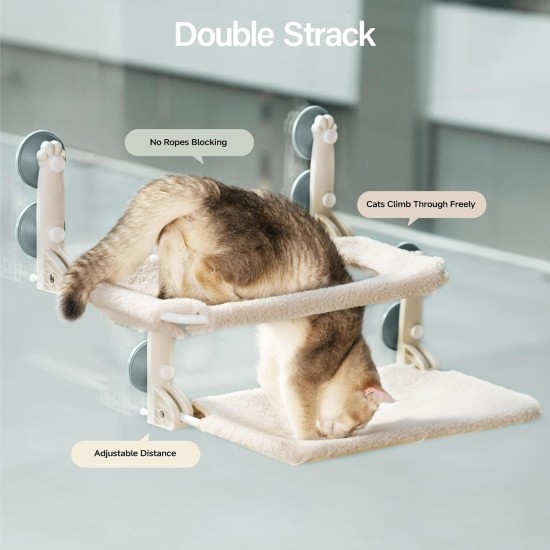 MEWOOFUN Cat Hammock Window 54 x 30 cm Cat Bed Window Reversible Mat - Cat Window Lounger with Update Strong Suction Cups up to 18 kg (Grey, M) MEWOOFUN Cat Hammock Window 54 x 30 cm Cat Bed Window Reversible Mat - Cat Window Lounger with Update Strong Suction Cups up to 18 kg (Grey, M)