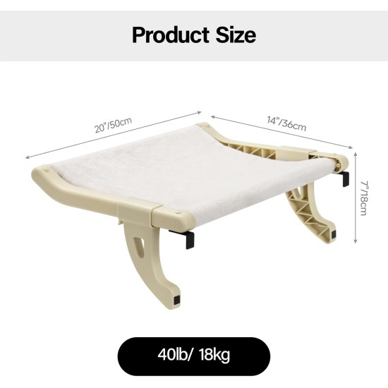 MEWOOFUN Cat Hammock Window Cat Bed Window Sill for Cats - 50 x 36 cm Cat Bed for Heating Cats Hammock with Soft Bed Removable Suction Cup Free Holds 18 kg (White L) MEWOOFUN Cat Hammock Window Cat Bed Window Sill for Cats - 50 x 36 cm Cat Bed for Heating Cats Hammock with Soft Bed Removable Suction Cup Free Holds 18 kg (White L)