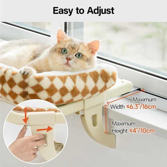 MEWOOFUN Cat Hammock Window Cat Bed Window Sill for Cats - 50 x 36 cm Cat Bed for Heating Cats Hammock with Soft Bed Removable Suction Cup Free Holds 18 kg (White L) MEWOOFUN Cat Hammock Window Cat Bed Window Sill for Cats - 50 x 36 cm Cat Bed for Heating Cats Hammock with Soft Bed Removable Suction Cup Free Holds 18 kg (White L)