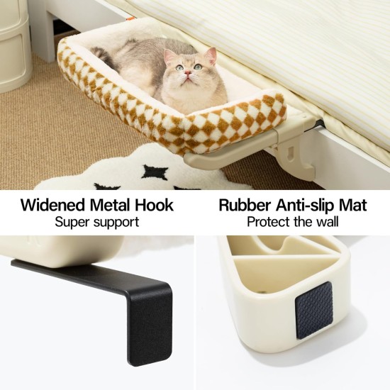 MEWOOFUN Cat Hammock Window Cat Bed Window Sill for Cats - 50 x 36 cm Cat Bed for Heating Cats Hammock with Soft Bed Removable Suction Cup Free Holds 18 kg (White L) MEWOOFUN Cat Hammock Window Cat Bed Window Sill for Cats - 50 x 36 cm Cat Bed for Heating Cats Hammock with Soft Bed Removable Suction Cup Free Holds 18 kg (White L)