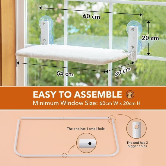 MEWOOFUN Cat Hammock Window Seats for Cats 54 x 30 cm Foldable Cat Bed Window with Sturdy Suction Cups up to 18 kg (Grey, Large) MEWOOFUN Cat Hammock Window Seats for Cats 54 x 30 cm Foldable Cat Bed Window with Sturdy Suction Cups up to 18 kg (Grey, Large)