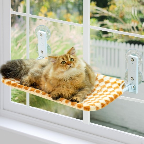 MEWOOFUN Cat Hammock Window Seats for Cats 54 x 30 cm Foldable Cat Bed Window with Sturdy Suction Cups up to 18 kg (Grey, Large) MEWOOFUN Cat Hammock Window Seats for Cats 54 x 30 cm Foldable Cat Bed Window with Sturdy Suction Cups up to 18 kg (Grey, Large)