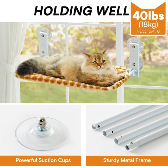 MEWOOFUN Cat Hammock Window Seats for Cats 54 x 30 cm Foldable Cat Bed Window with Sturdy Suction Cups up to 18 kg (Grey, Large) MEWOOFUN Cat Hammock Window Seats for Cats 54 x 30 cm Foldable Cat Bed Window with Sturdy Suction Cups up to 18 kg (Grey, Large)