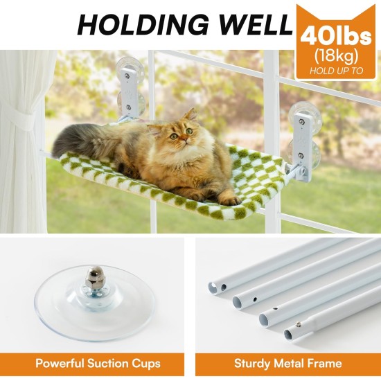 MEWOOFUN Cat Hammock Window Seats for Cats 54 x 30 cm Foldable Cat Bed Window with Sturdy Suction Cups up to 18 kg (Grey, Large) MEWOOFUN Cat Hammock Window Seats for Cats 54 x 30 cm Foldable Cat Bed Window with Sturdy Suction Cups up to 18 kg (Grey, Large)
