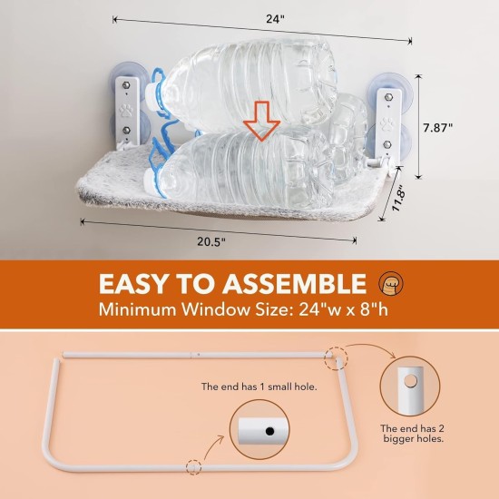 MEWOOFUN Cat Hammock Window Seats for Cats 54 x 30 cm Foldable Cat Bed Window with Sturdy Suction Cups up to 18 kg (Grey, Large) MEWOOFUN Cat Hammock Window Seats for Cats 54 x 30 cm Foldable Cat Bed Window with Sturdy Suction Cups up to 18 kg (Grey, Large)