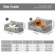 MEWOOFUN Cat Sofa Cat Bed for Indoor Cats, Cute Kitten Bed, Pet Sofa with Removable, Washable Cover and Non-Slip Underside for Small Dogs (White, S)