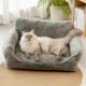 MEWOOFUN Cat Sofa Cat Bed for Indoor Cats, Cute Kitten Bed, Pet Sofa with Removable, Washable Cover and Non-Slip Underside for Small Dogs (White, S)