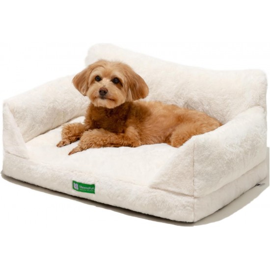 MEWOOFUN Cat Sofa Cat Bed for Indoor Cats, Cute Kitten Bed, Pet Sofa with Removable, Washable Cover and Non-Slip Underside for Small Dogs (White, S) MEWOOFUN Cat Sofa Cat Bed for Indoor Cats, Cute Kitten Bed, Pet Sofa with Removable, Washable Cover and Non-Slip Underside for Small Dogs (White, S)