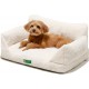 MEWOOFUN Cat Sofa Cat Bed for Indoor Cats, Cute Kitten Bed, Pet Sofa with Removable, Washable Cover and Non-Slip Underside for Small Dogs (White, S)