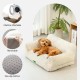 MEWOOFUN Cat Sofa Cat Bed for Indoor Cats, Cute Kitten Bed, Pet Sofa with Removable, Washable Cover and Non-Slip Underside for Small Dogs (White, S)