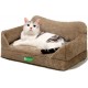 MEWOOFUN Cat Sofa Cat Bed for Indoor Cats, Cute Kitten Bed, Pet Sofa with Removable, Washable Cover and Non-Slip Underside for Small Dogs (White, S)