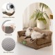 MEWOOFUN Cat Sofa Cat Bed for Indoor Cats, Cute Kitten Bed, Pet Sofa with Removable, Washable Cover and Non-Slip Underside for Small Dogs (White, S)