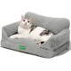 MEWOOFUN Cat Sofa Cat Bed for Indoor Cats, Cute Kitten Bed, Pet Sofa with Removable, Washable Cover and Non-Slip Underside for Small Dogs (White, S)