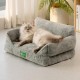 MEWOOFUN Cat Sofa Cat Bed for Indoor Cats, Cute Kitten Bed, Pet Sofa with Removable, Washable Cover and Non-Slip Underside for Small Dogs (White, S)