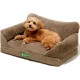 MEWOOFUN Cat Sofa Cat Bed for Indoor Cats, Cute Kitten Bed, Pet Sofa with Removable, Washable Cover and Non-Slip Underside for Small Dogs (White, S)