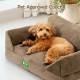 MEWOOFUN Cat Sofa Cat Bed for Indoor Cats, Cute Kitten Bed, Pet Sofa with Removable, Washable Cover and Non-Slip Underside for Small Dogs (White, S)