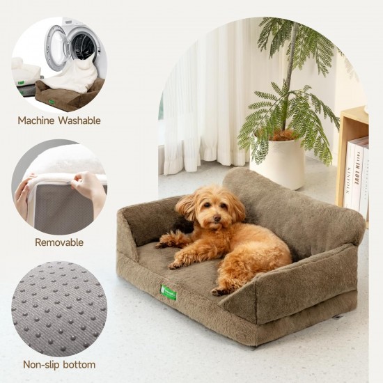 MEWOOFUN Cat Sofa Cat Bed for Indoor Cats, Cute Kitten Bed, Pet Sofa with Removable, Washable Cover and Non-Slip Underside for Small Dogs (White, S) MEWOOFUN Cat Sofa Cat Bed for Indoor Cats, Cute Kitten Bed, Pet Sofa with Removable, Washable Cover and Non-Slip Underside for Small Dogs (White, S)