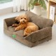 MEWOOFUN Cat Sofa Cat Bed for Indoor Cats, Cute Kitten Bed, Pet Sofa with Removable, Washable Cover and Non-Slip Underside for Small Dogs (White, S)