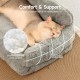 MEWOOFUN Cat Sofa Cat Bed for Indoor Cats, Cute Kitten Bed, Pet Sofa with Removable, Washable Cover and Non-Slip Underside for Small Dogs (White, S)
