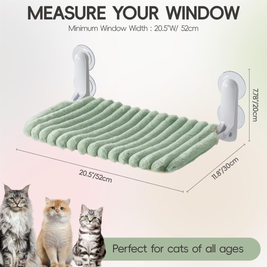 MEWOOFUN Cat Window Perch, Foldable with Removable and Reversible Cover, Soft Cat Window Hammock with Reinforced Steel Frame, Stable up to 18 kg Load Capacity (White, M) MEWOOFUN Cat Window Perch, Foldable with Removable and Reversible Cover, Soft Cat Window Hammock with Reinforced Steel Frame, Stable up to 18 kg Load Capacity (White, M)