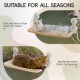 MEWOOFUN Cat Window Perch, Foldable with Removable and Reversible Cover, Soft Cat Window Hammock with Reinforced Steel Frame, Stable up to 18 kg Load Capacity (White, M) MEWOOFUN Cat Window Perch, Foldable with Removable and Reversible Cover, Soft Cat Window Hammock with Reinforced Steel Frame, Stable up to 18 kg Load Capacity (White, M)