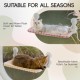 MEWOOFUN Cat Window Perch, Foldable with Removable and Reversible Cover, Soft Cat Window Hammock with Reinforced Steel Frame, Stable up to 18 kg Load Capacity (White, M) MEWOOFUN Cat Window Perch, Foldable with Removable and Reversible Cover, Soft Cat Window Hammock with Reinforced Steel Frame, Stable up to 18 kg Load Capacity (White, M)