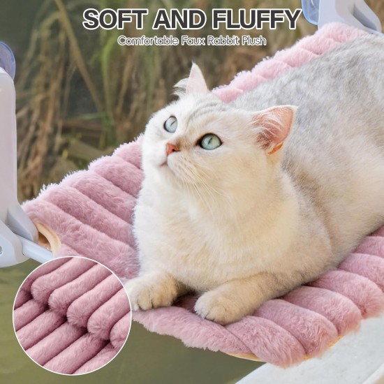 MEWOOFUN Cat Window Perch, Foldable with Removable and Reversible Cover, Soft Cat Window Hammock with Reinforced Steel Frame, Stable up to 18 kg Load Capacity (White, M) MEWOOFUN Cat Window Perch, Foldable with Removable and Reversible Cover, Soft Cat Window Hammock with Reinforced Steel Frame, Stable up to 18 kg Load Capacity (White, M)