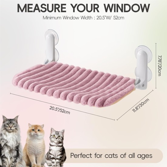MEWOOFUN Cat Window Perch, Foldable with Removable and Reversible Cover, Soft Cat Window Hammock with Reinforced Steel Frame, Stable up to 18 kg Load Capacity (White, M) MEWOOFUN Cat Window Perch, Foldable with Removable and Reversible Cover, Soft Cat Window Hammock with Reinforced Steel Frame, Stable up to 18 kg Load Capacity (White, M)