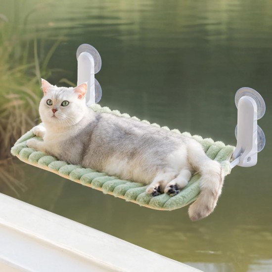 MEWOOFUN Cat Window Perch, Foldable with Removable and Reversible Cover, Soft Cat Window Hammock with Reinforced Steel Frame, Stable up to 18 kg Load Capacity (White, M) MEWOOFUN Cat Window Perch, Foldable with Removable and Reversible Cover, Soft Cat Window Hammock with Reinforced Steel Frame, Stable up to 18 kg Load Capacity (White, M)
