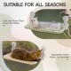 MEWOOFUN Cat Window Perch, Foldable with Removable and Reversible Cover, Soft Cat Window Hammock with Reinforced Steel Frame, Stable up to 18 kg Load Capacity (White, M) MEWOOFUN Cat Window Perch, Foldable with Removable and Reversible Cover, Soft Cat Window Hammock with Reinforced Steel Frame, Stable up to 18 kg Load Capacity (White, M)