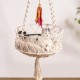 MEWOOFUN Hand-Woven Macrame Cat Hammock with Cat Toy - Boho Cat Swing for Indoor Cats, Decorative Hanging Cat Bed for Sleeping, Playing and Relaxing - Cat Nests MEWOOFUN Hand-Woven Macrame Cat Hammock with Cat Toy - Boho Cat Swing for Indoor Cats, Decorative Hanging Cat Bed for Sleeping, Playing and Relaxing - Cat Nests